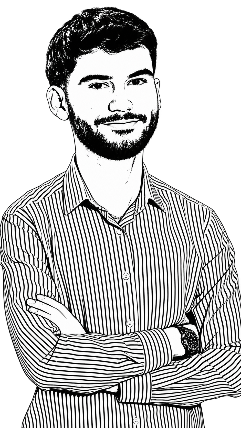 Stencil illustration of Erman Ramichi